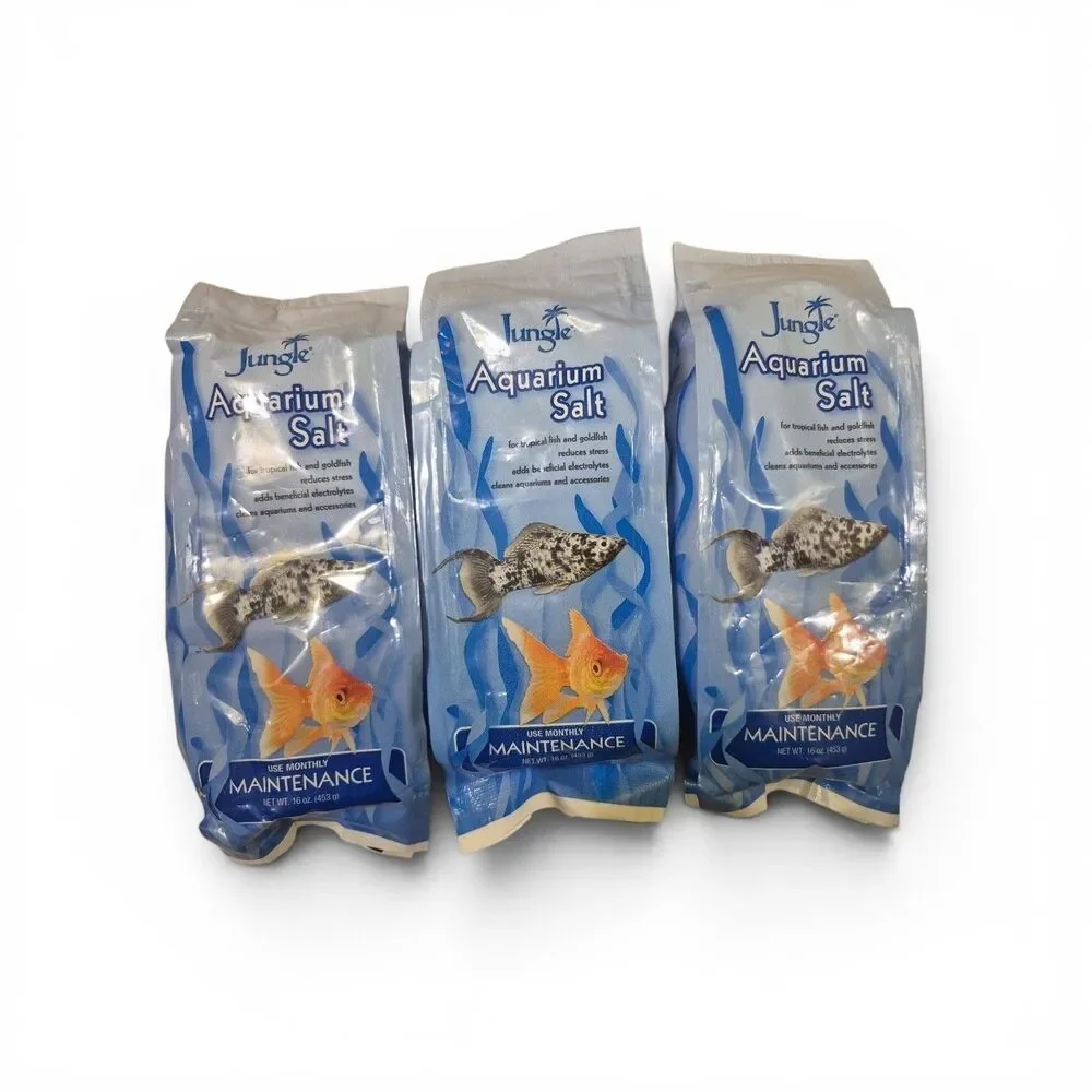3 Pack 16 oz NEW Packages of Jungle Aquarium Salt for Tropical Fish and Goldfish